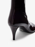 Detail image of Glove Ankle Boots in Soft Patent in Black