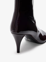 Detail image of Glove Ankle Boots in Soft Patent in Black