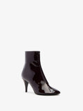 Proenza Schouler 3/4 Front image of Glove Ankle Boots in Soft Patent in Currant