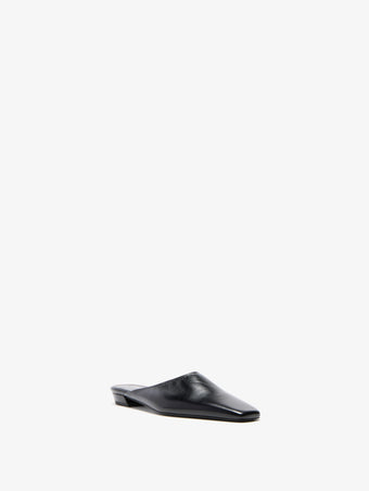 Proenza Schouler 3/4 Front image of Trap Slipper in Slick Calf in Black