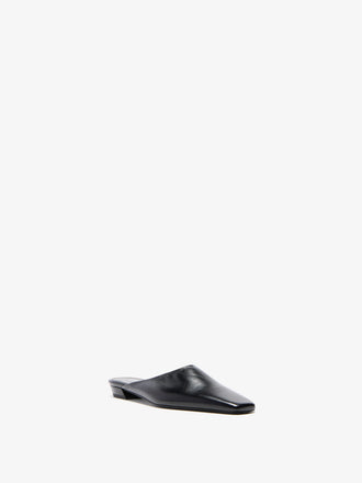 Proenza Schouler 3/4 Front image of Trap Slipper in Slick Calf in Black