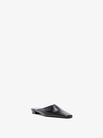 Proenza Schouler 3/4 Front image of Trap Slipper in Slick Calf in Black