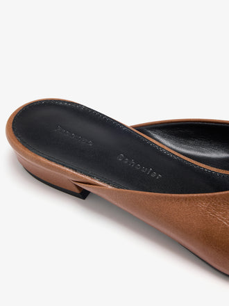 Detail image of Trap Slipper in Slick Calf in Warm Taupe