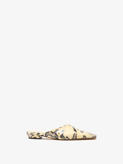 Proenza Schouler Front image of Trap Slipper in Embossed Python in Resin Multi