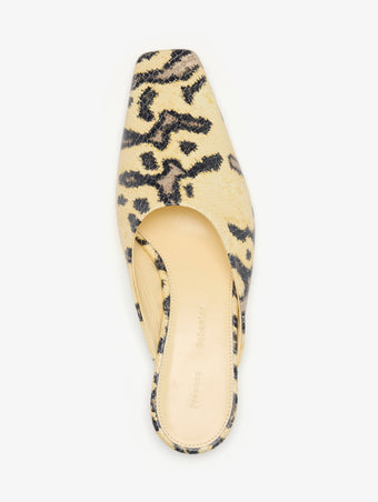 Proenza Schouler Aerial image of Trap Slipper in Embossed Python in Resin Multi