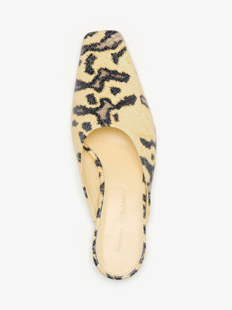 Proenza Schouler Aerial image of Trap Slipper in Embossed Python in Resin Multi