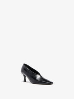 Proenza Schouler 3/4 Front image of Trap Pumps In Slick Calf in Black