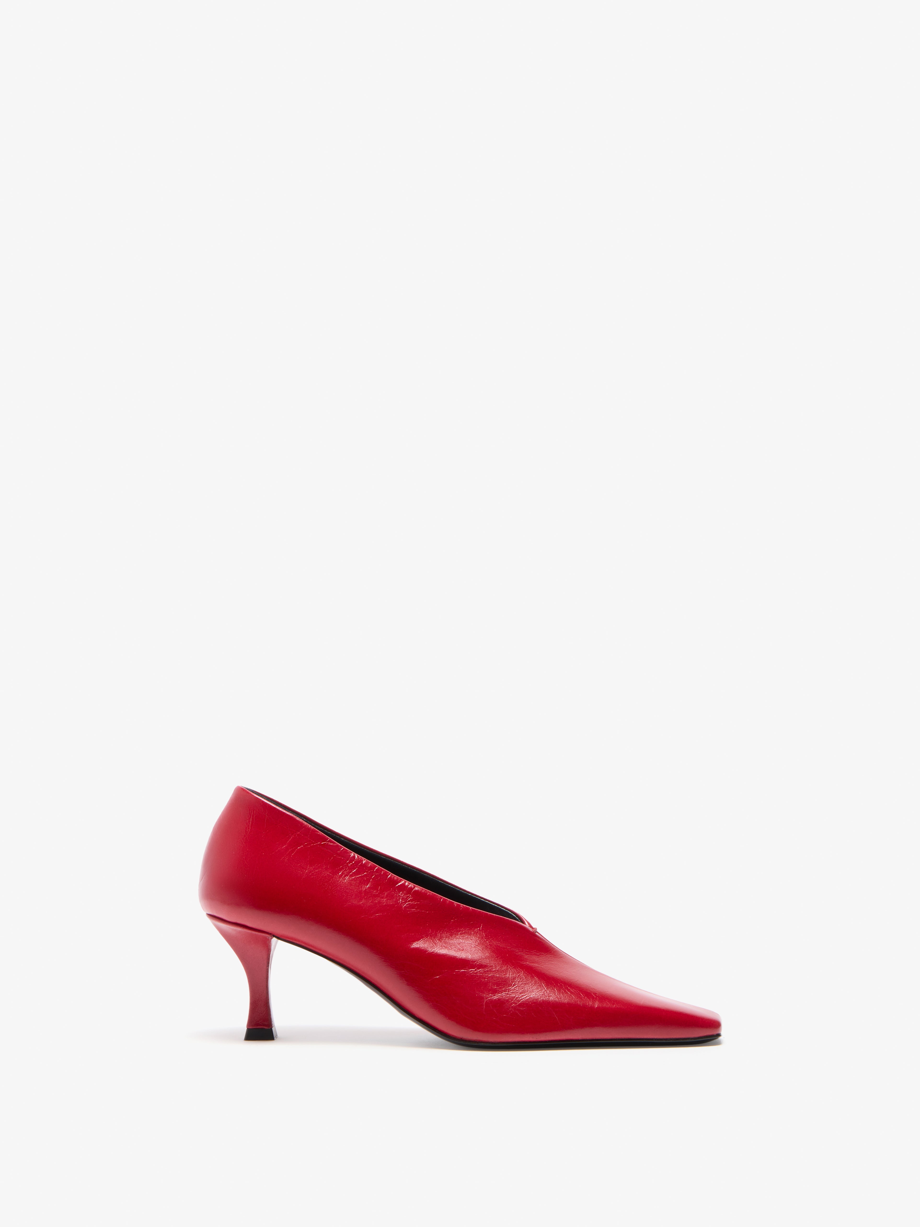 Proenza Schouler Trap Pumps in Slick Calf - Cherry | Proenza