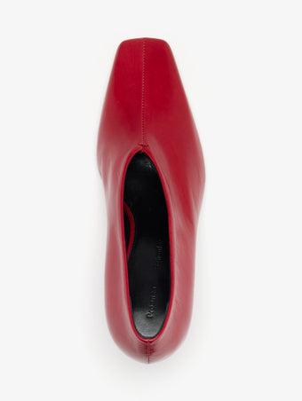 Proenza Schouler Aerial image of Trap Pumps In Slick Calf in Cherry