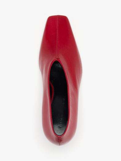 Proenza Schouler Aerial image of Trap Pumps In Slick Calf in Cherry
