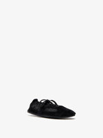 Proenza Schouler 3/4 Front image of Soft Track Sneakers in Nylon Calfsuede Combo in Black