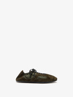 Proenza Schouler Front image of Soft Track Sneakers in Nylon Calfsuede Combo in Caper