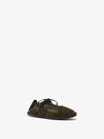 Proenza Schouler 3/4 Front image of Soft Track Sneakers in Nylon Calfsuede Combo in Caper