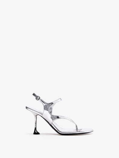 Proenza Schouler Front image of Tee 85 Thong Sandal In Specchio in Silver