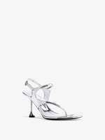 Proenza Schouler 3/4 Front image of Tee 85 Thong Sandal In Specchio in Silver
