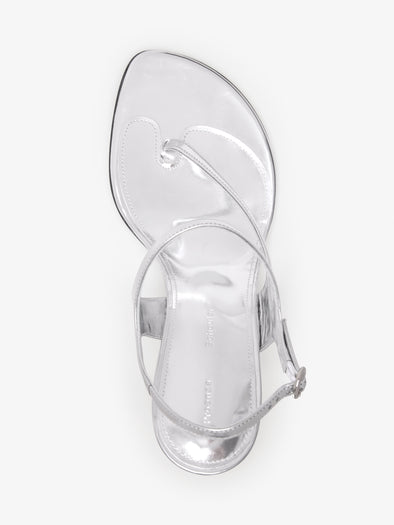 Proenza Schouler Aerial image of Tee 85 Thong Sandal In Specchio in Silver