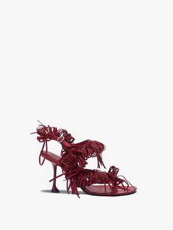 Proenza Schouler Front Image of Tee 85 Loop Sandal in Nappa in Madder