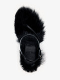 Proenza Schouler Aerial image of Tee 85 Thong Sandal In Nappa Shearling Combo in Black