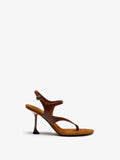 Proenza Schouler Front image of Tee 85 Thong Sandal In Embossed Lizard Combo in Cuoio