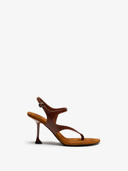 Proenza Schouler Front image of Tee 85 Thong Sandal In Embossed Lizard Combo in Cuoio