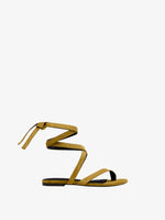 Proenza Schouler Front image of Tee Strappy Flat Sandals In Kidsuede in Pistachio