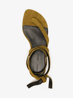 Proenza Schouler Aerial image of Tee Strappy Flat Sandals In Kidsuede in Pistachio