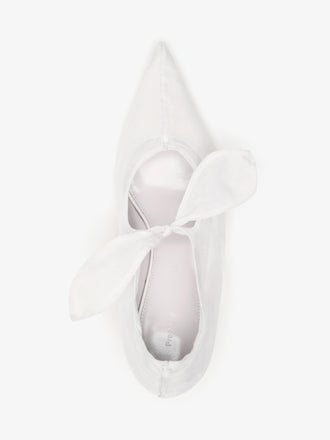 Proenza Schouler Aerial image of Slash Organza Pumps in White