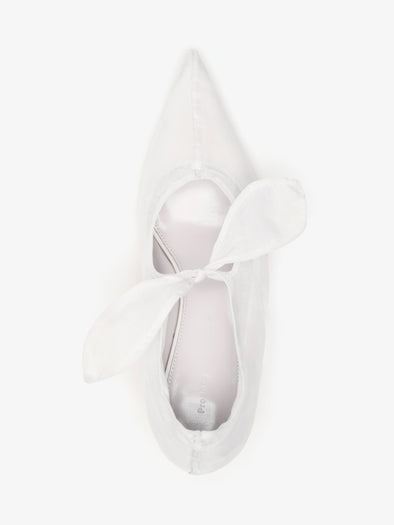Proenza Schouler Aerial image of Slash Organza Pumps in White