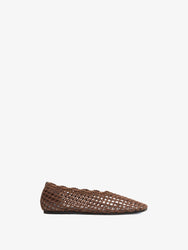 Proenza Schouler Front image of Slant Crochet Flat in Mushroom