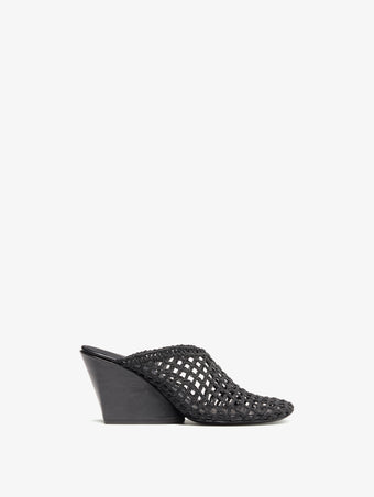 Proenza Schouler Front image of Slant Crochet Mule in Black