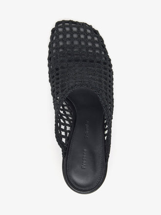 Proenza Schouler Aerial image of Slant Crochet Mule in Black