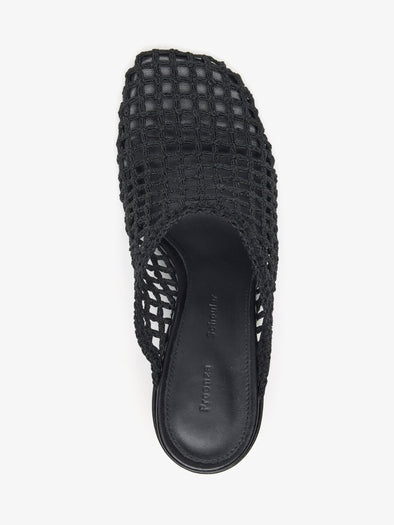 Proenza Schouler Aerial image of Slant Crochet Mule in Black