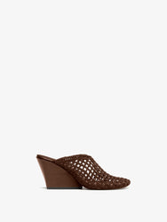 Proenza Schouler Front image of Slant Crochet Mule in Mushroom
