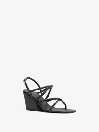 Proenza Schouler 3/4 Front image of Twist Slant Sandals in Black