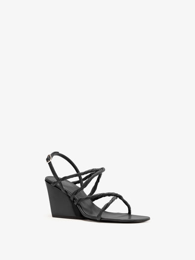 Proenza Schouler 3/4 Front image of Twist Slant Sandals in Black