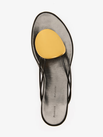Proenza Schouler Aerial image of Uma Hardware Flat Sandals in Black