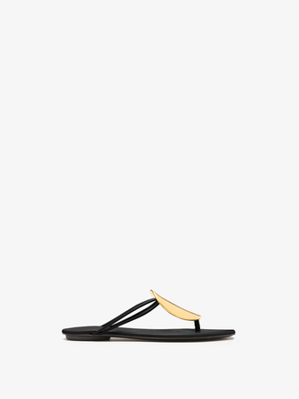 Proenza Schouler Front image of Uma Hardware Flat Sandals in Black