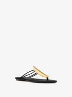 Proenza Schouler 3/4 Front image of Uma Hardware Flat Sandals in Black