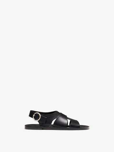 Proenza Schouler Front image of Capri Fisherman Sandal in Black