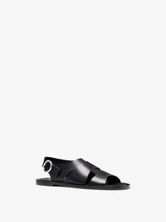 Proenza Schouler 3/4 Front image of Capri Fisherman Sandal in Black
