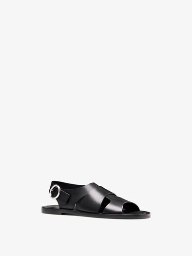 Proenza Schouler 3/4 Front image of Capri Fisherman Sandal in Black