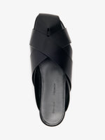 Proenza Schouler Aerial image of Slant Cross Slides In Brushed Calf in Black