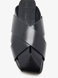 Detail image of Slant Mules in Slick Calf in Black