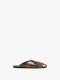Proenza Schouler Front image of Slant Cross Slides In Embossed Python in Ochre Multi