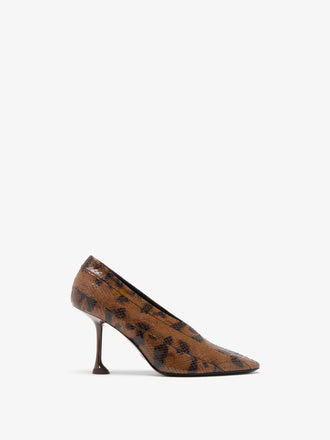 Proenza Schouler Front image of Tee 85 Pieced Pumps in Ochre Multi
