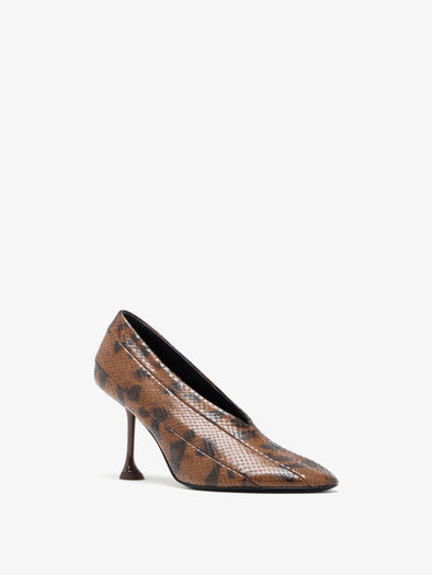 Proenza Schouler 3/4 Front image of Tee 85 Pieced Pumps in Ochre Multi