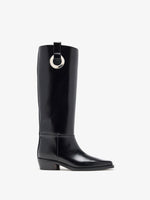 Proenza Schouler Front image of Bronco Grommet Knee High Boots in Black