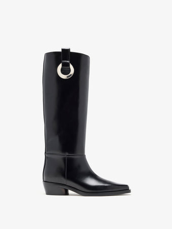 Proenza Schouler Front image of Bronco Grommet Knee High Boots in Black