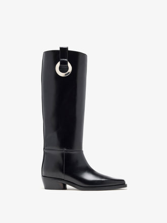 Proenza Schouler Front image of Bronco Grommet Knee High Boots in Black