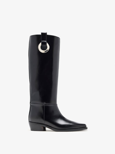 Proenza Schouler Front image of Bronco Grommet Knee High Boots in Black